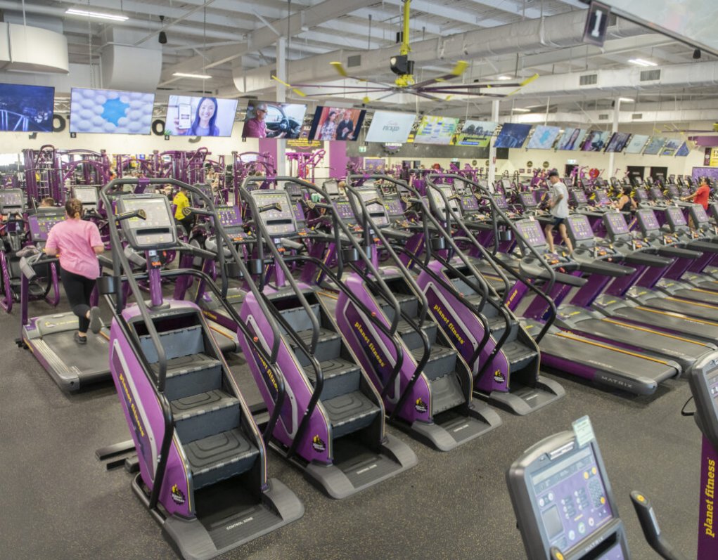 Planet Fitness has a huge assortment of cardio equipment.